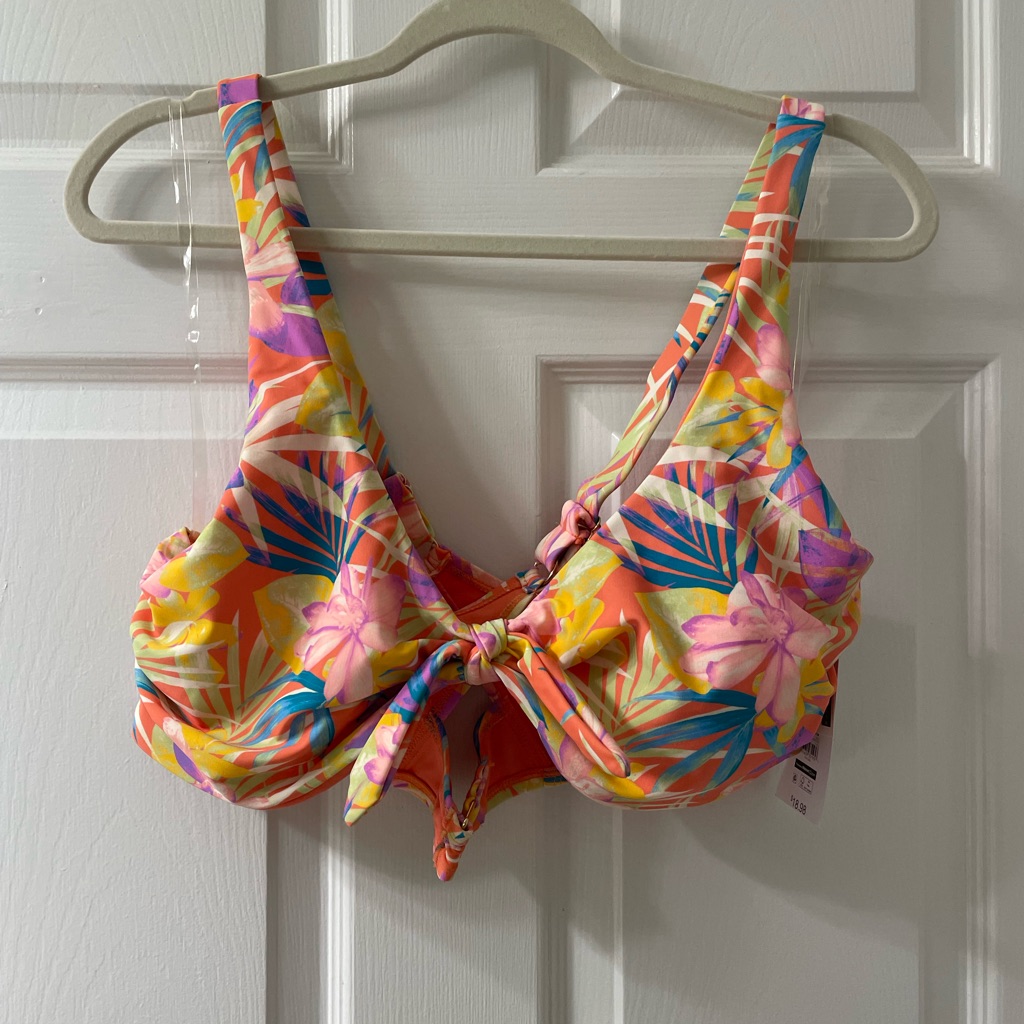 Sz 16-18 Time And Tru Tropical Bikini Top
